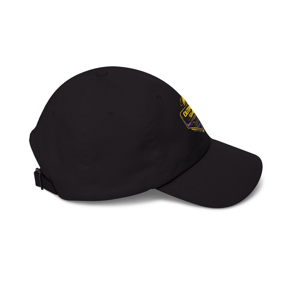 Space Outpost Dad Cap — Distressed Sci‑Fi Patch Hat