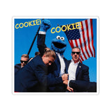 Cookie Monster Political Parody Sticker — 'COOKIE! COOKIE!' Kiss-Cut Vinyl Sticker