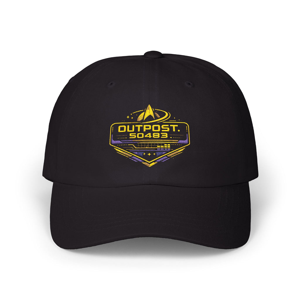 Space Outpost Dad Cap — Distressed Sci‑Fi Patch Hat