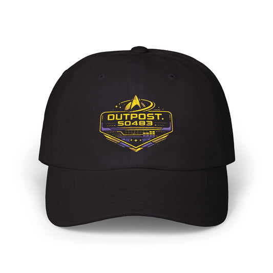 Space Outpost Dad Cap — Distressed Sci‑Fi Patch Hat