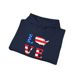Patriotic "LOVE" Flag Hoodie - American Flag Love Pullover