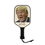 Novelty Pickleball Paddle Set – Funny Political Trump Design, “I Hit The Best Balls!”