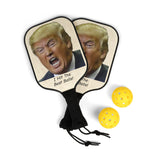 Novelty Pickleball Paddle Set – Funny Political Trump Design, “I Hit The Best Balls!”