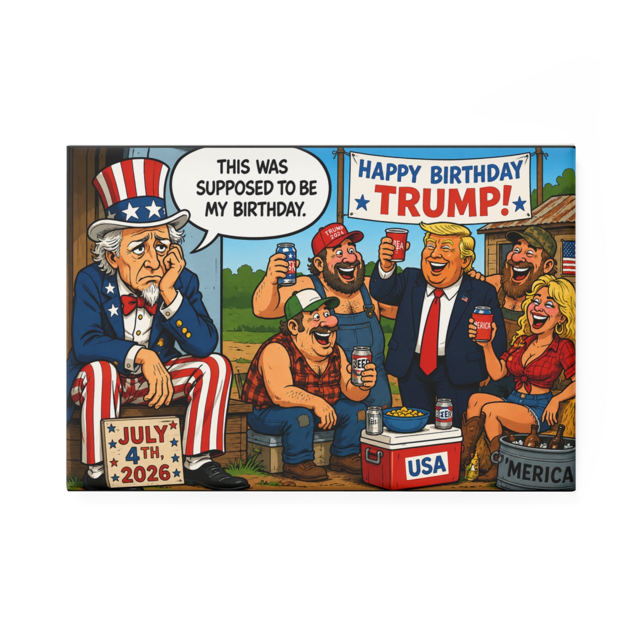 Sad Uncle Sam July 4th 2026 Magnet