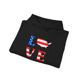 Patriotic "LOVE" Flag Hoodie - American Flag Love Pullover