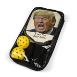 Novelty Pickleball Paddle Set – Funny Political Trump Design, “I Hit The Best Balls!”