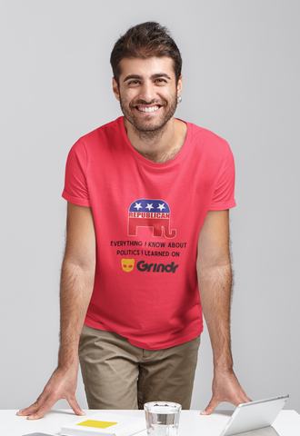 "Everything I Know About Politics I Learned on Grindr" Republican Elephant Shirt