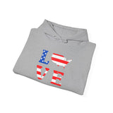 Patriotic "LOVE" Flag Hoodie - American Flag Love Pullover