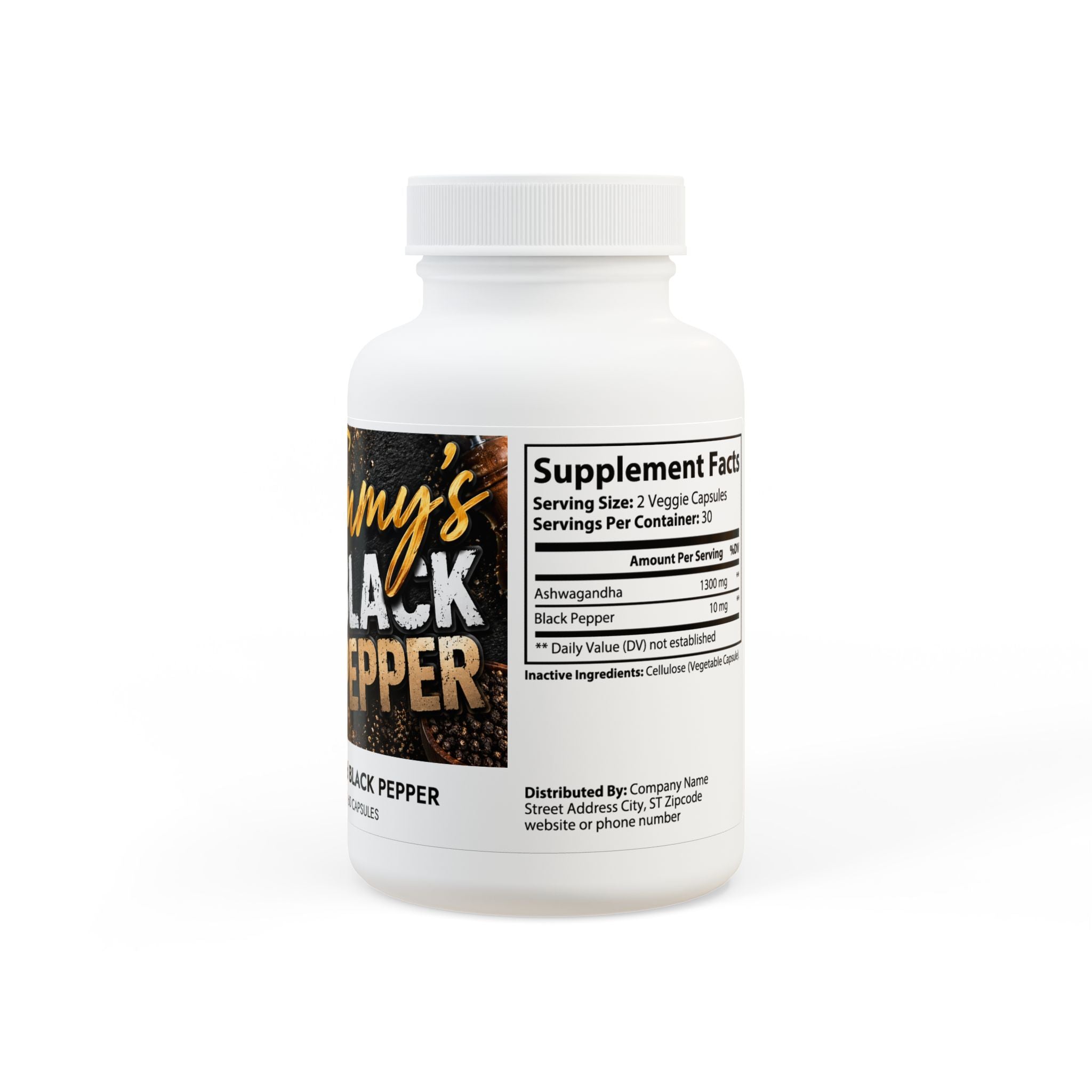Cousin Emmy's Ashwagandha and Black Pepper Supplement (60 capsules)