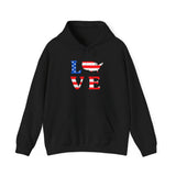 Patriotic "LOVE" Flag Hoodie - American Flag Love Pullover