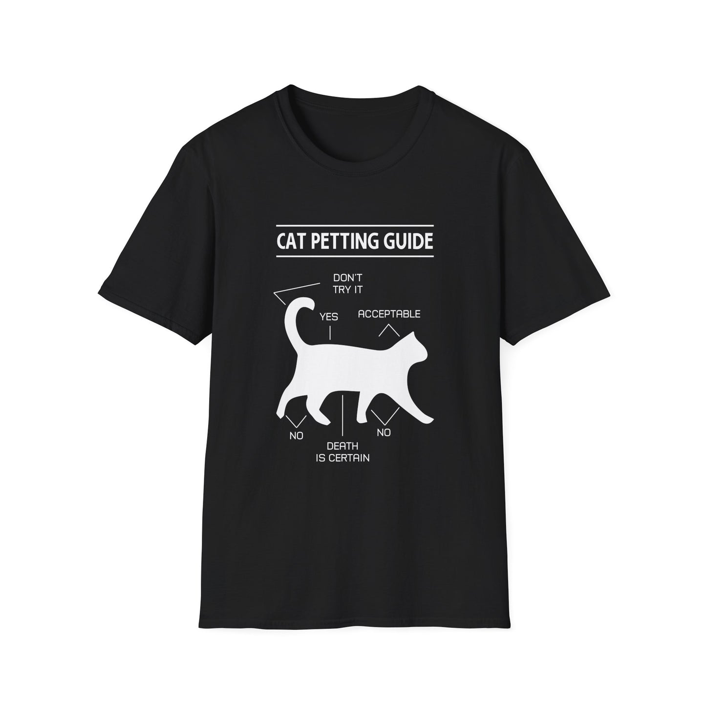 Cat Petting Guide T-Shirt — Funny Cat Owner Tee