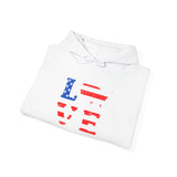 Patriotic "LOVE" Flag Hoodie - American Flag Love Pullover
