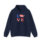 Patriotic "LOVE" Flag Hoodie - American Flag Love Pullover