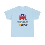 "Everything I Know About Politics I Learned on Grindr" Republican Elephant Shirt